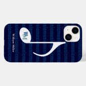 ストライプのな名前入りな音楽ノート Case-Mate iPhoneケース (裏面 (横))
