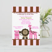 ストライプのな女の子のサファリの招待状 招待状 (スタンド正面)