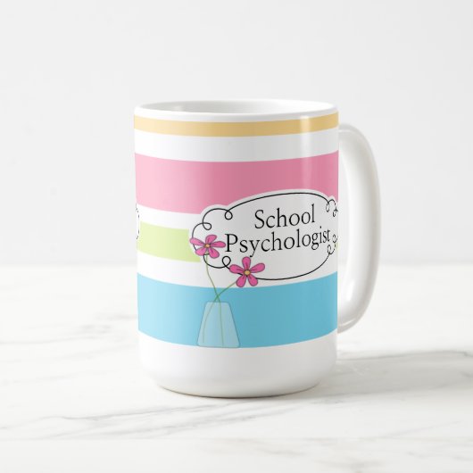 ストライプのな学校の心理学者のマグ コーヒーマグカップ (正面右)