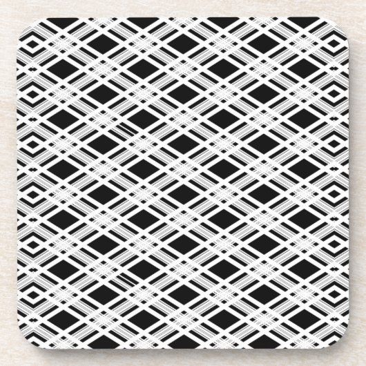 ストライプのな格子縞パターン コースター (正面)