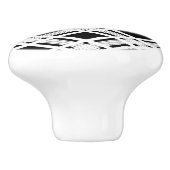 ストライプのな格子縞パターン セラミックノブ (側面)