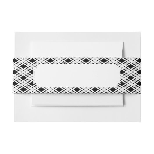 ストライプのな格子縞パターン 招待状ベリーバンド (正面例)