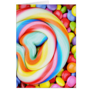 ストライプのな棒つきキャンデーおよび多彩のSmarties
