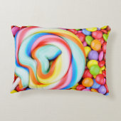 ストライプのな棒つきキャンデーおよび多彩のSmarties アクセントクッション (裏面)