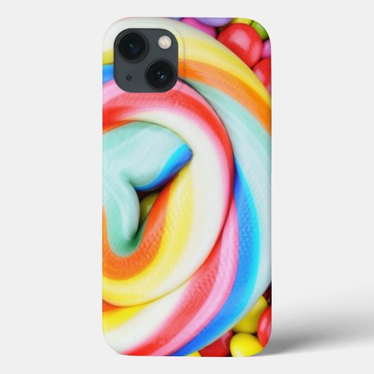 ストライプのな棒つきキャンデーおよび多彩のSmarties Case-Mate iPhoneケース (裏面)