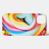 ストライプのな棒つきキャンデーおよび多彩のSmarties Case-Mate iPhoneケース (裏面 (横))