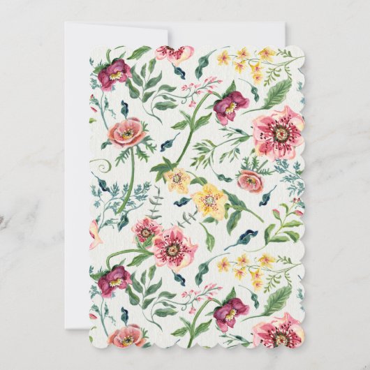 ストライプのな森林LOP耳のウサギの女の子のベビーシャワー 招待状 (裏面)