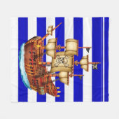 ストライプのな海賊船のフリースブランケット フリースブランケット (正面(横))