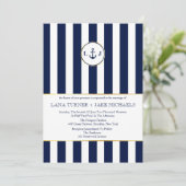ストライプのな海軍航海のな結婚式招待状 招待状 (スタンド正面)