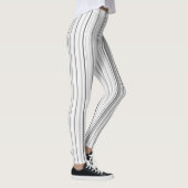 ストライプのな縦ストライプの白い灰色の薄い灰色 レギンス (右)