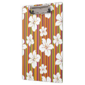 ストライプのな背景の白い花 クリップボード (左)