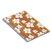 ストライプのな背景の白い花 ノートブック (右側)