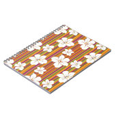 ストライプのな背景の白い花 ノートブック (左側)