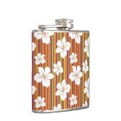 ストライプのな背景の白い花 フラスク (右)