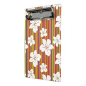 ストライプのな背景の白い花 ミニクリップボード (アングル2)