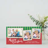 ストライプのな背景、クリスマスの3つの額縁 シーズンカード (スタンド正面)