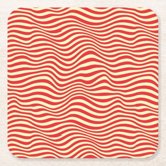 ストライプのな背景 スクエアペーパーコースター (正面)