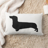 ストライプのな背部が付いているダックスフントの枕 ランバークッション (ブランケット)