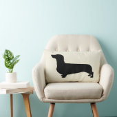 ストライプのな背部が付いているダックスフントの枕 ランバークッション (椅子)