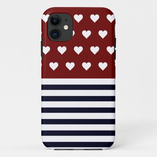ストライプのな航海のなハート Case-Mate iPhoneケース (裏面)