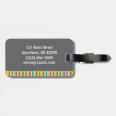 ストライプのな花の荷物のラベル ラゲッジタグ (裏面横)