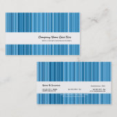 ストライプのな青いファッションの縦ピン 名刺 (正面/裏面)