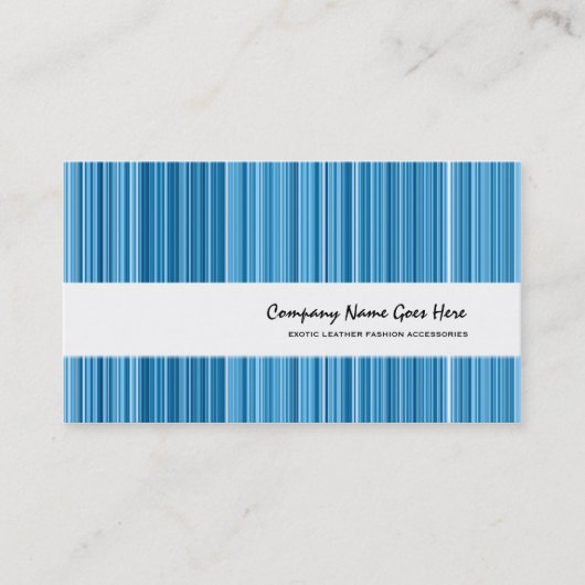 ストライプのな青いファッションの縦ピン 名刺 (正面)