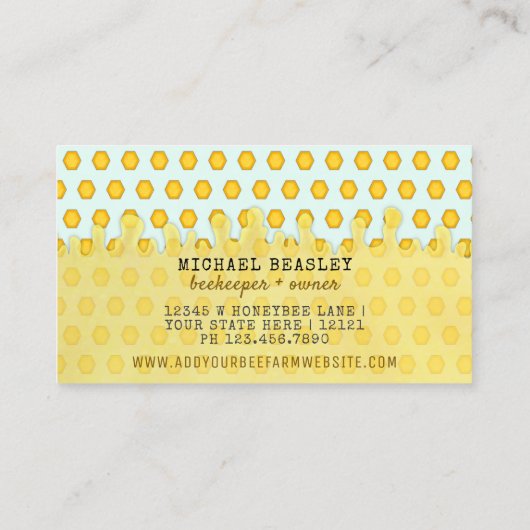 ストライプのな養蜂家のApiaryの蜂の農場|の蜜蜂 名刺 (裏面)