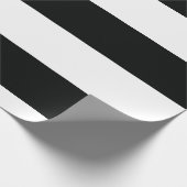 ストライプのな(|横の黒い及び白)カスタマイズ可能 ラッピングペーパー (角)