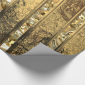 ストライプのなVanderushのエレガントな金ゴールド(30の足) ラッピングペーパー (角)