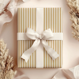 ストライプのエレガントな黄色/淡いピンク/ベージュ ラッピングペーパー