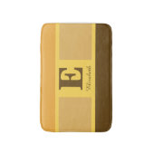 ストライプのエレガントモダン黄褐色モノグラム バスマット (正面縦)