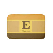 ストライプのエレガントモダン黄褐色モノグラム バスマット (正面)