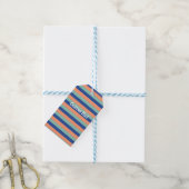 ストライプのカスタムフォトギフトタグ ギフトタグ (より糸付き)