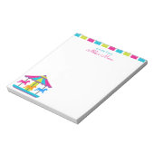 ストライプのカーニバル回転木馬パーソナライズされたメモ帳 ノートパッド (回転)