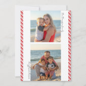 ストライプのキャンディケイン フラット フォト ホリデー カード (正面)