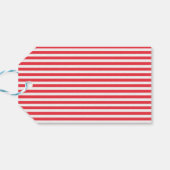 ストライプのキャンディケイン レッドとホワイト シンプル 水平ストライプ ギフトタグ (裏面横)