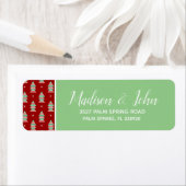 ストライプのクリスマスの木の雪の結晶アドレス ラベル (インサイチュ)