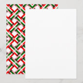 ストライプのクリスマス シームレス フラット ホリデー カード (正面/裏面)