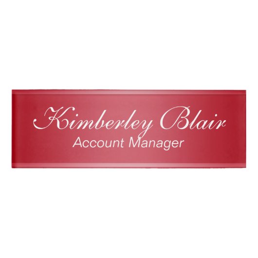 ストライプのグラデーション - 赤 + あなたのアイデア 名札 (正面)