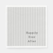 ストライプのグレー結婚ズ スタンダードランチョンナプキン (正面)