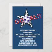 ストライプのサッカゴール バースデーパーティー 招待状 (裏面)