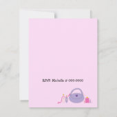 ストライプのスパ及びメイクアップ誕生日招待状 招待状 (裏面)