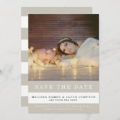 ストライプのセーブ・ザ・デート案内 セーブザデート (正面/裏面)