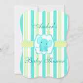ストライプのゾウのベイビーシャワー招待状 招待状 (裏面)