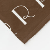 ストライプのタイポグラフィイニシャルブラック フリースブランケット (角)