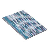 ストライプのティール（緑がかった色） ノートブック (右側)