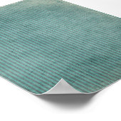 ストライプのティール(緑がかった色)パタグランジーン ポスター (角)