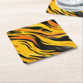 ストライプのデザイン スクエアペーパーコースター (アングル)