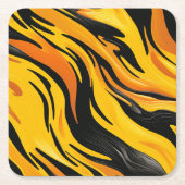 ストライプのデザイン スクエアペーパーコースター (正面)